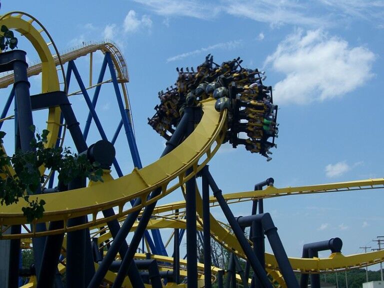 Batman Corkscrew at Six Flags Great Adventure in New Jersey.