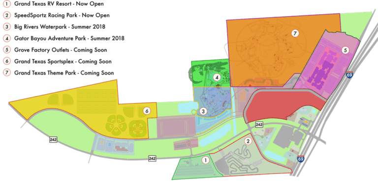Grand Texas Sports and Entertainment District map.