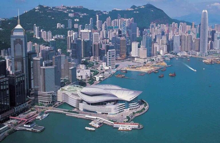 aerial view of honk kong exhiibition and conference center venue for AAE 2018