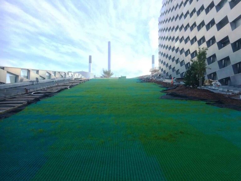 dry ski slope at copenhill, matting supplied by swedice