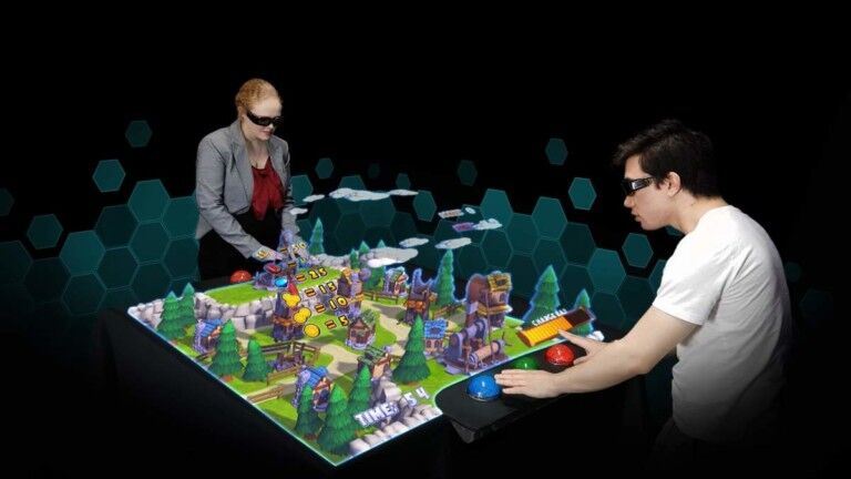 euclideon hologram arcade table, new office bolingbrook illinois