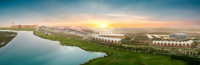 yas island abu dhabi at sunset