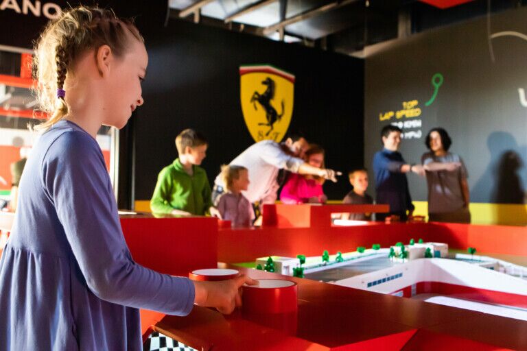 legoland ferrari build and race