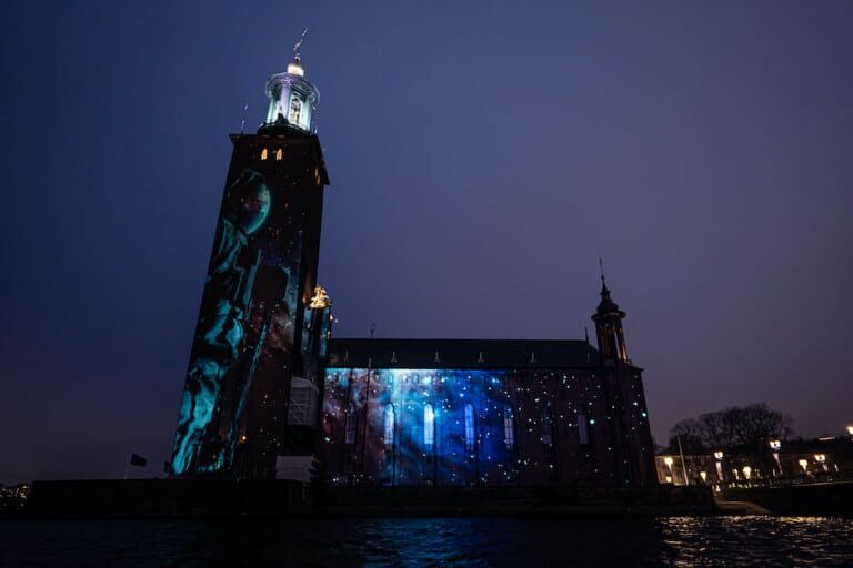 Stockholm City Hall Nobel Week Lights festival