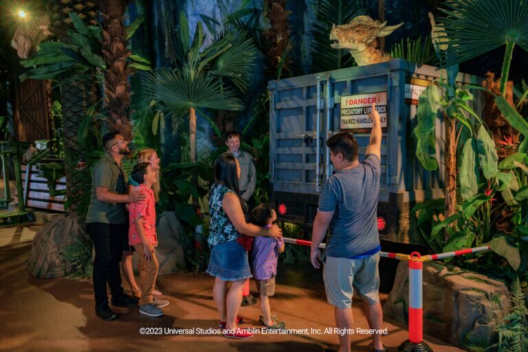 jurassic world exhibition neon