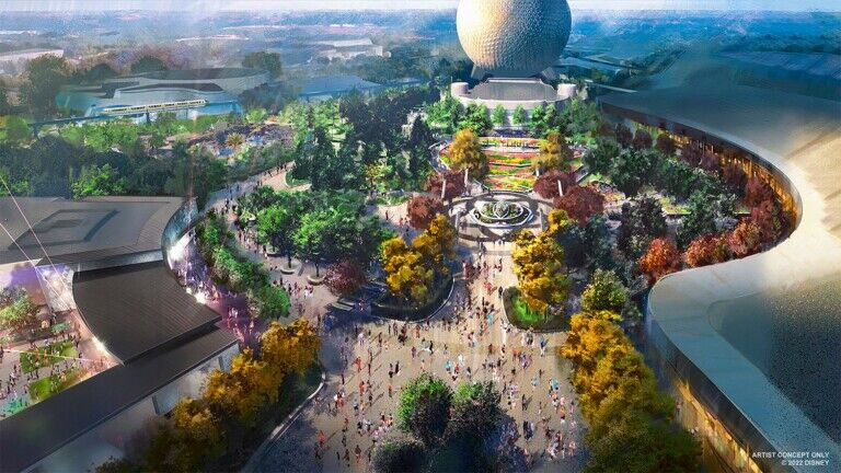 Disney EPCOT transformation aerial view