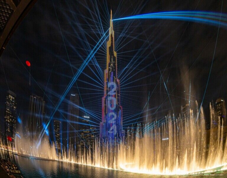 ECA2 light & laser show at the Burj Khalifa 2024
