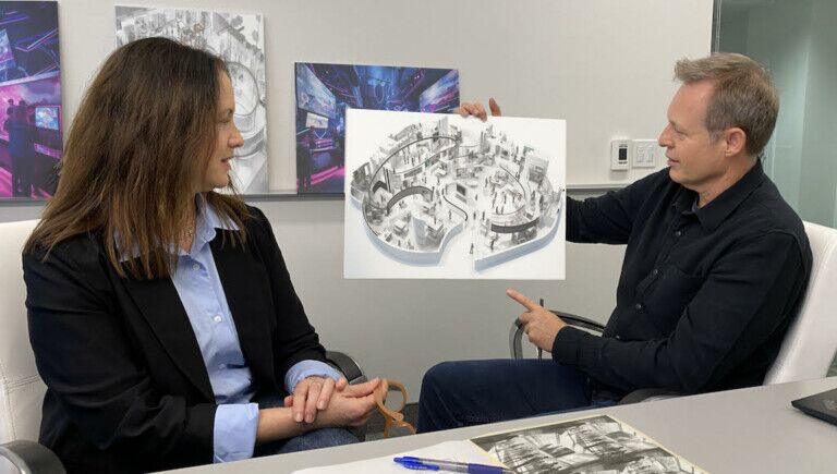National Animation Museum - Planning Director, Christine Farris and Creative Director, Robin Stapley discuss floor plan concepts
