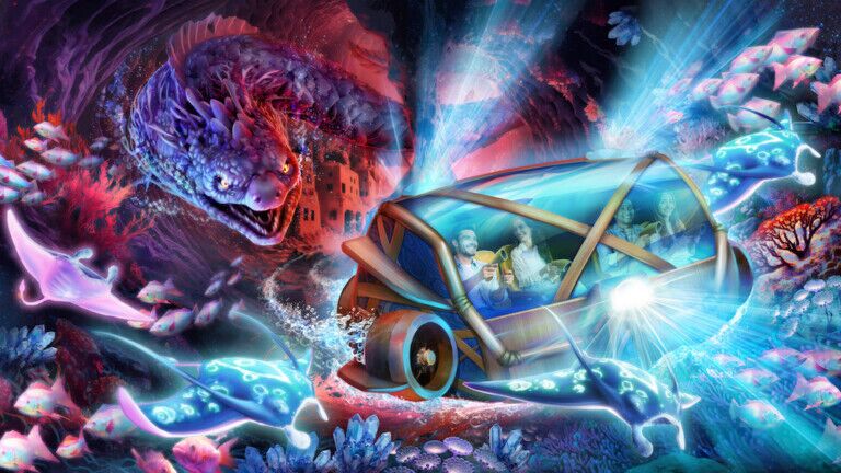 Qiddiya dark ride concept art Triotech