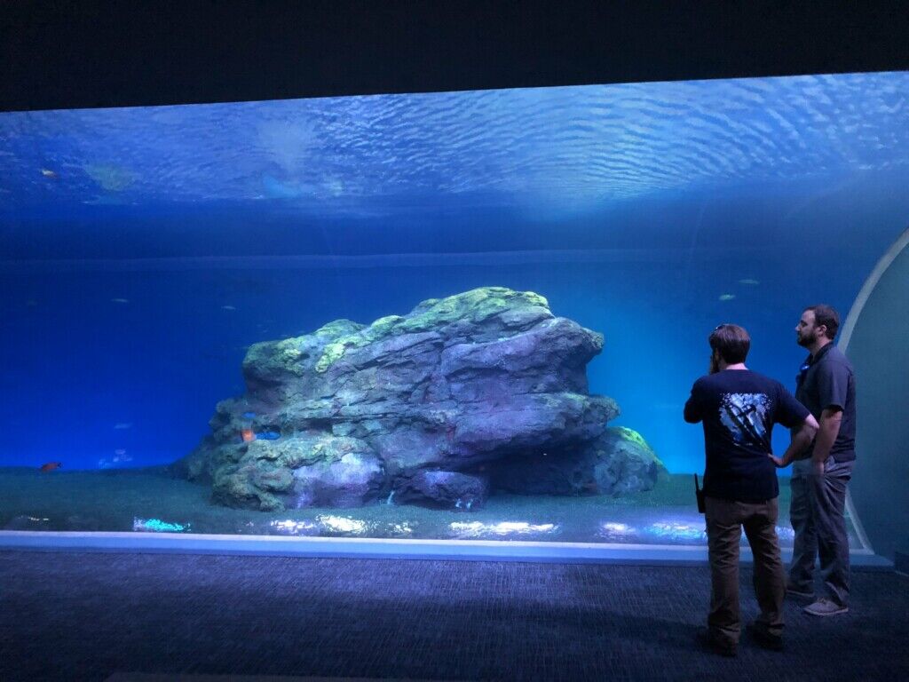 ALSI Aquatic Life Support Aquarium with two people stood in front