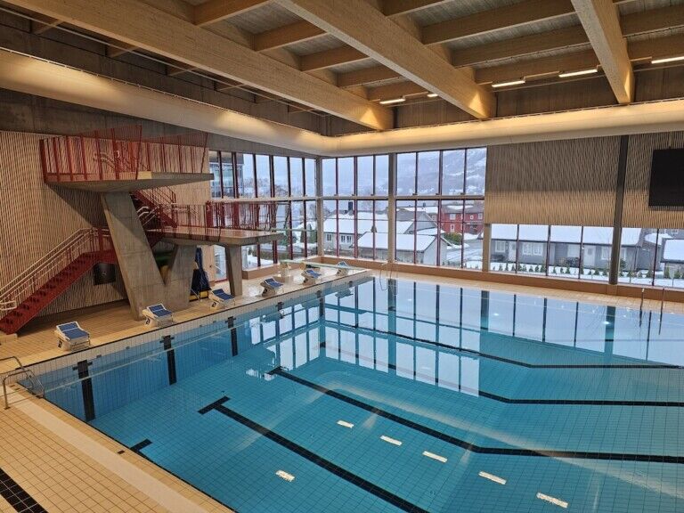 Voldabadet, a contemporary swimming pool in Volda, west Norway