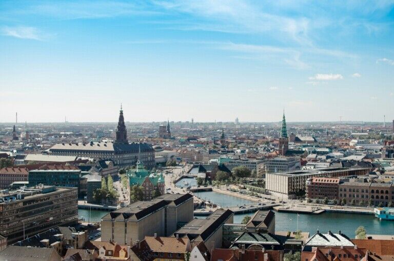 Birds eye view of Copenhagen in Denmark, the location of IMCC conference