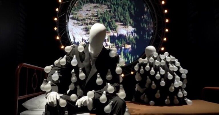 the pink floyd their mortal remains exhition V&A the wall light bulbs (1)