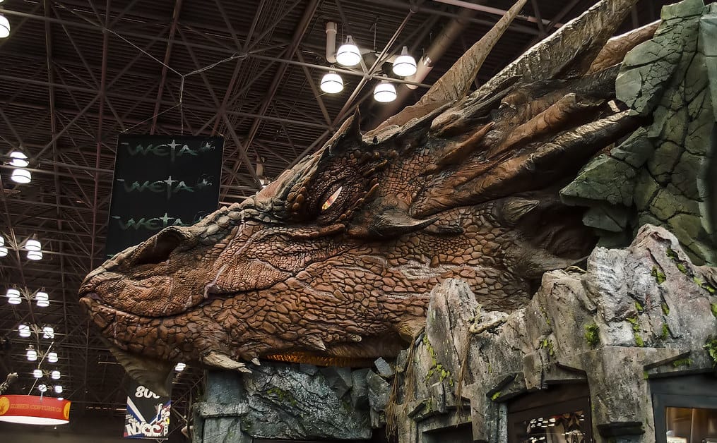 weta workshop dragon at comic con greg larro