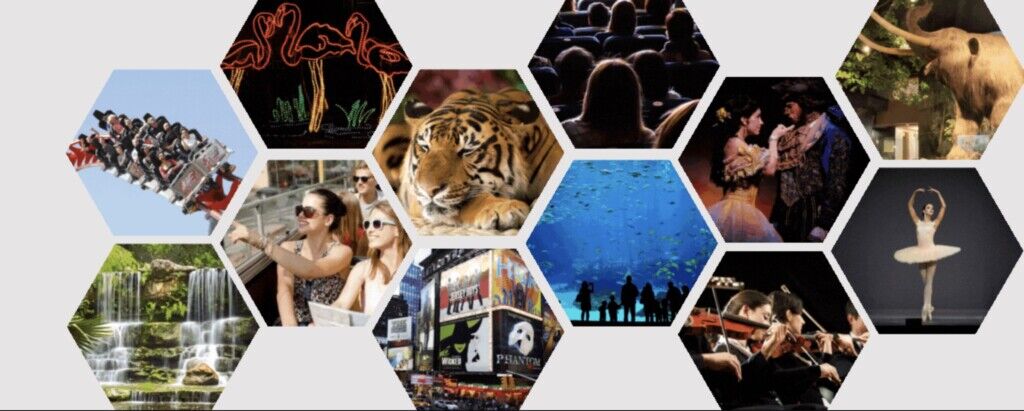 Variety of visitor attractions in hexagons